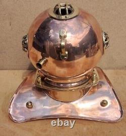 Vintage Old Antique Brass Copper Diver Helmet Sea 1/4size 9×8 fabulous replica