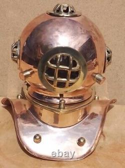 Vintage Old Antique Brass Copper Diver Helmet Sea 1/4size 9×8 fabulous replica