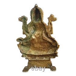 Vintage Old Antique Brass Engraved Work Hindu Goddess Laxmi Jii Figure / Statue