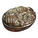 Vintage Old Antique Brass Fine Design Embossed Money / Jewelry Box, Collectible