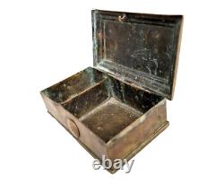 Vintage Old Antique Brass Fine Handcrafted Tricky System Jewelry Box Collectible