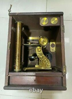 Vintage Old Antique Brass JH Steward 406 Strand Microscope