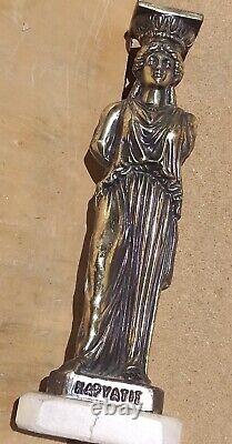 Vintage Old Antique Brass effect Statue Greek Goddess marble katyaptie 10tall