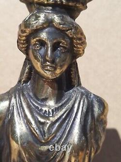 Vintage Old Antique Brass effect Statue Greek Goddess marble katyaptie 10tall