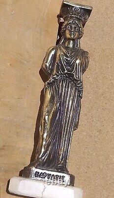 Vintage Old Antique Brass effect Statue Greek Goddess marble katyaptie 10tall