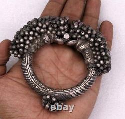 Vintage Old Antique Genuine Silver Cuff Bracelet Women's Tribal Jewelry Cb02
