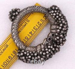 Vintage Old Antique Genuine Silver Cuff Bracelet Women's Tribal Jewelry Cb02