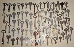 Vintage Old Antique Lot of 89 Flat / Stamped Keys (Bin # 57)