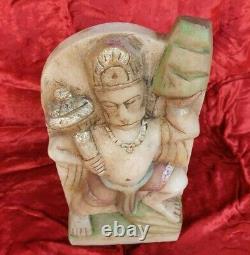 Vintage Old Antique Marble Stone Hand Carved Monkey God Hanuman Figure / Statue