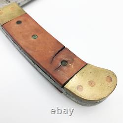 Vintage Old Antique Meat Cleaver Butcher Knife 6.5 Blade 11.5 L Brass Wood