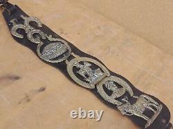 Vintage Old Antique Original Real Horse Wearing Brasses Leather Straps 21