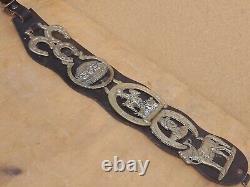 Vintage Old Antique Original Real Horse Wearing Brasses Leather Straps 21