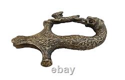 Vintage Old Antique Rare Lion Face & Deer Figure Fine Engraved Sword Hilt Handle