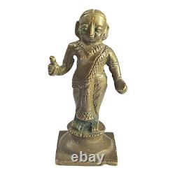 Vintage Old Antique Rare South Indian Brass Hindu God & Goddess Figure / Statue