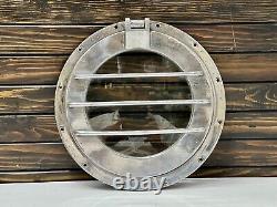 Vintage Old Antique Refurbish Solid Aluminum Round Porthole Window with Cage