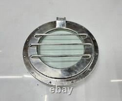 Vintage Old Antique Refurbish Solid Aluminum Round Porthole Window with Cage