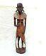 Vintage Old Antique Rosewood Fine Lacquer Painting Tribal Woman Figure / Statue