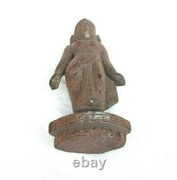 Vintage Old Antique Rosewood Hand Carved Wooden Goddess Laxmi Idol Figure Statue