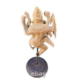 Vintage Old Antique Sandalwood Handcrafted Wooden Lord Shiva Statue Table Top