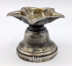 Vintage Old Antique Silver Oil Lamp Deepak For Home Temple Diya Collectible