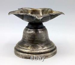 Vintage Old Antique Silver Oil Lamp Deepak For Home Temple Diya Collectible