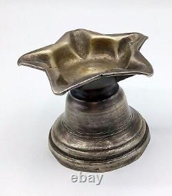 Vintage Old Antique Silver Oil Lamp Deepak For Home Temple Diya Collectible