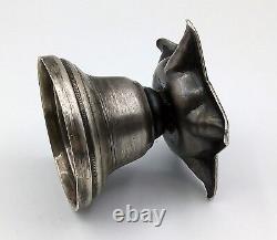 Vintage Old Antique Silver Oil Lamp Deepak For Home Temple Diya Collectible