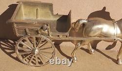 Vintage Old Antique Solid BRASS Horse jib carriage cart heavy large 15 long