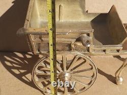 Vintage Old Antique Solid BRASS Horse jib carriage cart heavy large 15 long