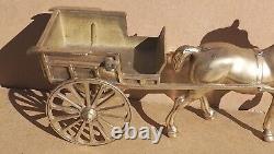 Vintage Old Antique Solid BRASS Horse jib carriage cart heavy large 15 long