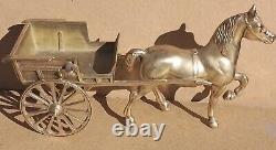 Vintage Old Antique Solid BRASS Horse jib carriage cart heavy large 15 long