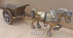 Vintage Old Antique Solid BRASS Horse jib carriage pulling cart 6kg+ heavy large