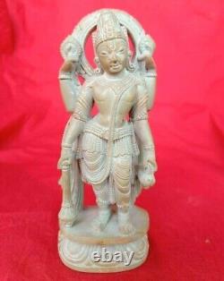 Vintage Old Antique Stone Hand Carved God Vishnu Figure / Statue, Collectible
