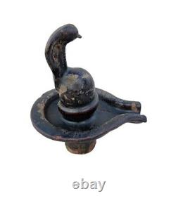 Vintage Old Antique Terracotta Hindu God Lord Shiva Lingam Snake Statue Figure