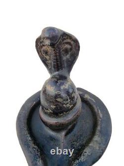 Vintage Old Antique Terracotta Hindu God Lord Shiva Lingam Snake Statue Figure