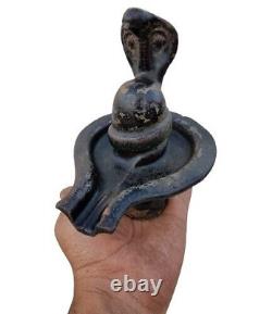 Vintage Old Antique Terracotta Hindu God Lord Shiva Lingam Snake Statue Figure