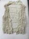 Vintage Old Antique Victorian England Top Vest Tea Stained Lace Fits XXXS