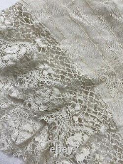 Vintage Old Antique Victorian England Top Vest Tea Stained Lace Fits XXXS