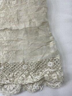 Vintage Old Antique Victorian England Top Vest Tea Stained Lace Fits XXXS