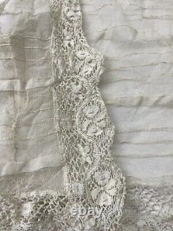 Vintage Old Antique Victorian England Top Vest Tea Stained Lace Fits XXXS