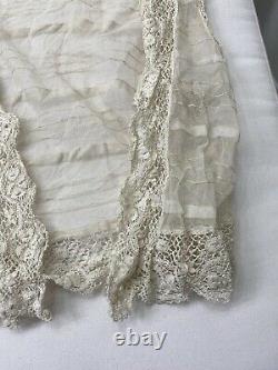 Vintage Old Antique Victorian England Top Vest Tea Stained Lace Fits XXXS