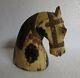 Vintage Old Hand Carved Painted Wooden Sculpture Horse Head Bust Collectible