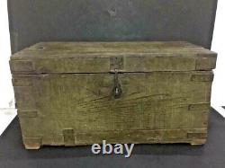 Vintage Old Rare Handmade Big Size Antique Wooden Cash Box, Rich Color Patina