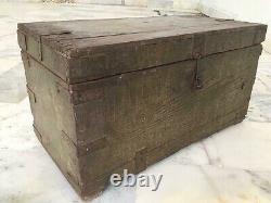 Vintage Old Rare Handmade Big Size Antique Wooden Cash Box, Rich Color Patina