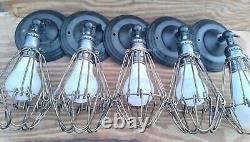 Vintage Old Retro Metal Olde Steam Punk Cage Lighting Set 5