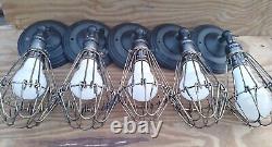 Vintage Old Retro Metal Olde Steam Punk Cage Lighting Set 5