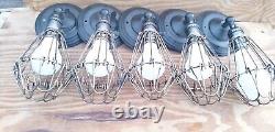 Vintage Old Retro Metal Olde Steam Punk Cage Lighting Set 5