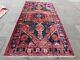 Vintage Old Traditional Hand Made Rug Oriental Wool Red Blue Large Rug 302x157cm