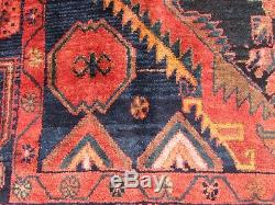Vintage Old Traditional Hand Made Rug Oriental Wool Red Blue Large Rug 302x157cm