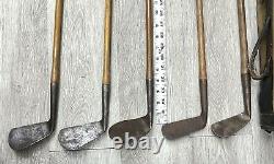 Vintage Old Unusual Wood Shaft Antique Golf Club Lot Mixed Various types